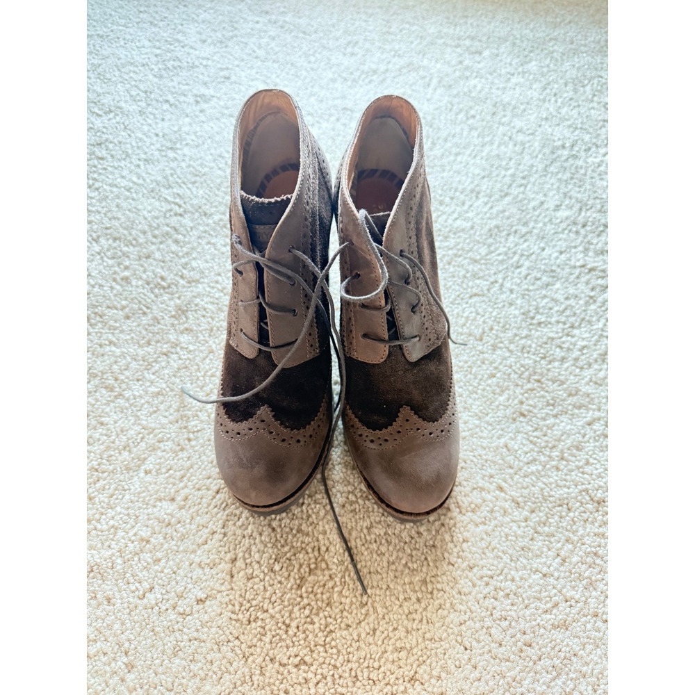 Sperry Top-Sider Brown Leather Suede Wingtip Brogue Lug Sole Heeled Boots 6.5M